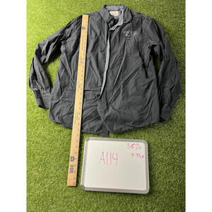 PD&C Mens Shirt Size X-Large Button down Gray long sleeve XL